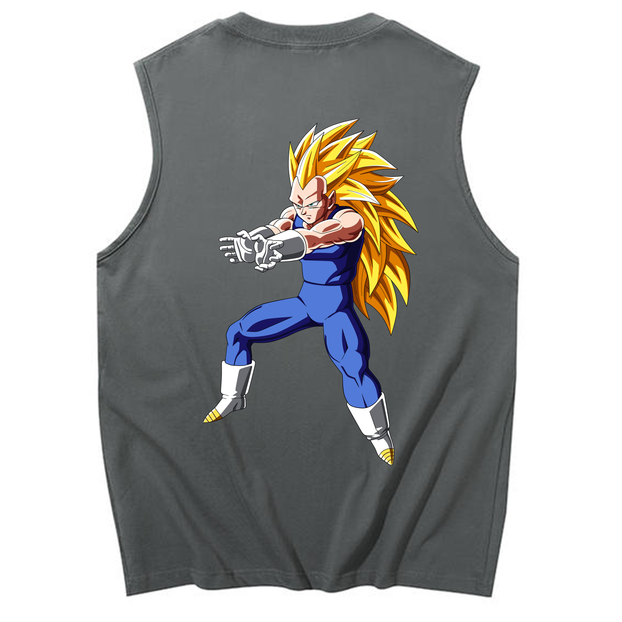 （画像用） ドラゴンボール ベジータ四世（Bejīta Yonsei）DRAGON BALL Vegeta IV コットン100％タンクトップ（背面プリント）